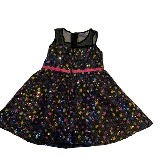 Piper Baby Sleeveless Star Sequin Tulle Dress 5T - Picture 3 of 13